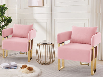 Modern Classic Design Decorative Chair Teddy Fleece Upholstered And Metal Foot