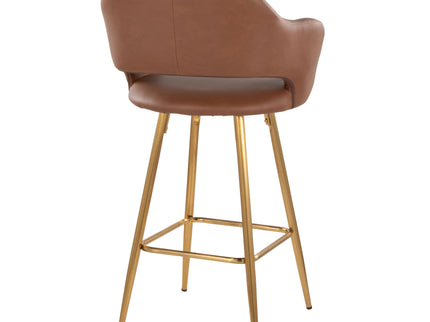 Margarite - Contemporary Fixed Height Counter Stool With Footrest (Set of 2) With Square