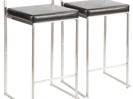 Fuji - Contemporary, Stackable Elegant Counter Stool (Set of 2)