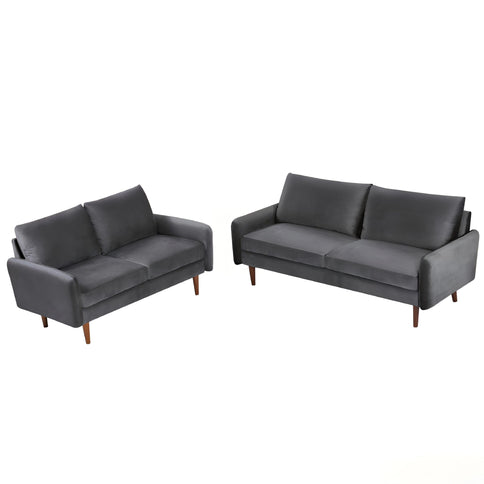 Kent - 2 Piece Sofa & Loveseat Set For Living Room - Gray