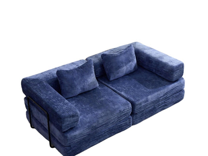 Convertible Floor Sofa Bed With Pillow Back Support Armrest