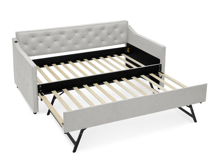Daybed With Pop Up Trundle And USB Charging Armrest