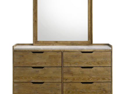 Packard - 6 Drawer Dresser With Mirror - Oak