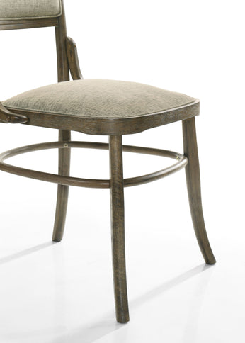Bistro - Dining Table With Off Fabric Dining Chairs