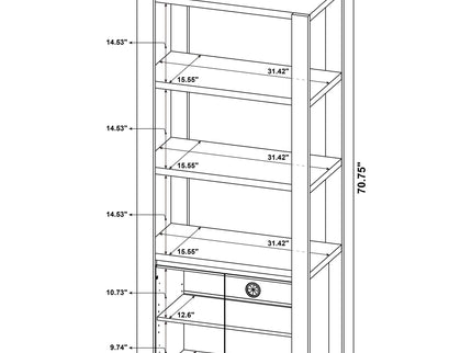 Susac - 3 Shelf Media Tower With Tall Pier Cabinet - Light Oak