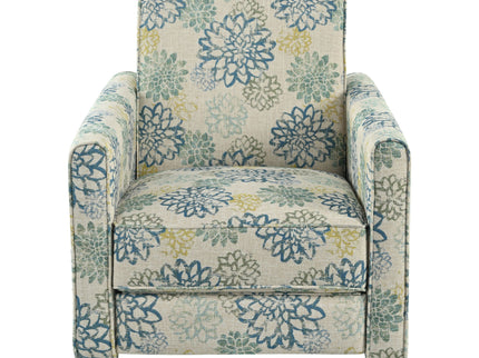 Upholstered Push Back Recliner Chair For Living Room - Blue