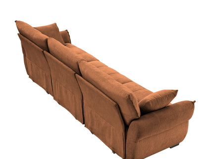 Modern Sofa & Pillows, Textured Cover, High Rebound Cushions