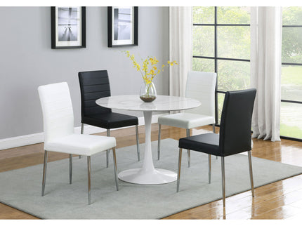 Round Dining Table With Pedestal Base - White