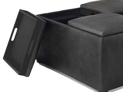 Avalon - Upholstered Square Coffee Table Storage Ottoman