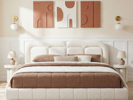 Upholstered Platform Bed With Tufted Headboard