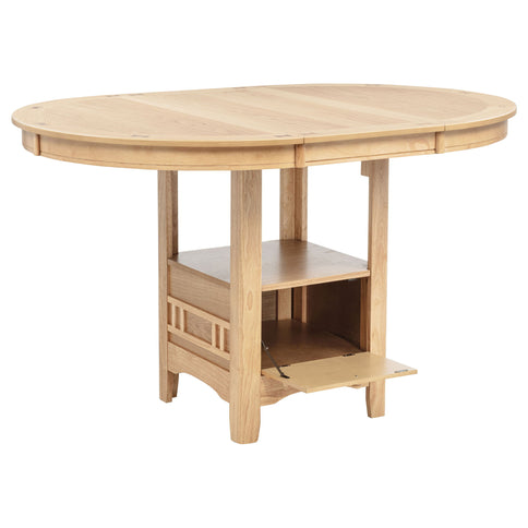 Davis - 5 Piece Oval Counter Height Dining Set With Expandable Table - Light Oak