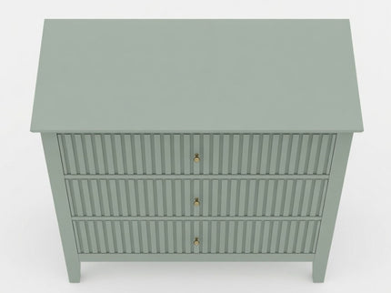 Fluted 3 Drawer Nightstand With Soft Close Slides