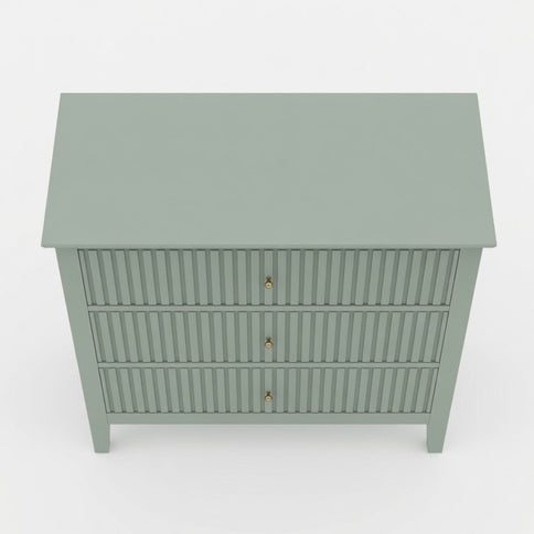 Fluted 3 Drawer Nightstand With Soft Close Slides