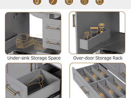 Traditional Bathroom Vanity Set With Soft Close Doors