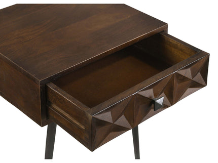 Gibson - Coffee 1 Drawer Rectangular Side Table With Angled Legs - Coffee