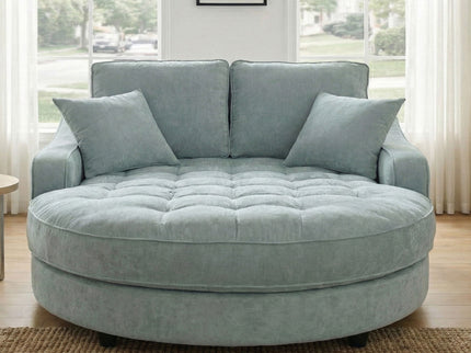 Modern Chaise Lounge Upholstered Sofa Couch With Tufted Seat And Detachable Pillows For Living Room