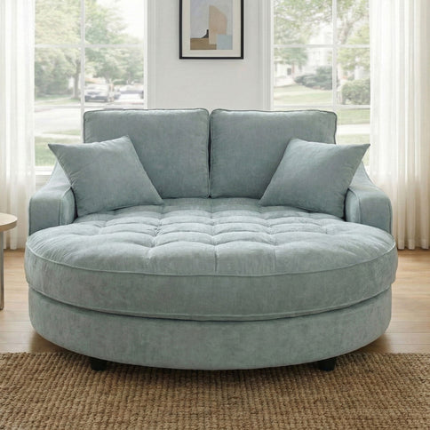 Modern Chaise Lounge Upholstered Sofa Couch With Tufted Seat And Detachable Pillows For Living Room