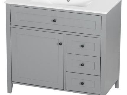 Bathroom Vanity With Sink, Cabinet With 3 Drawers And Adjustable Shelf