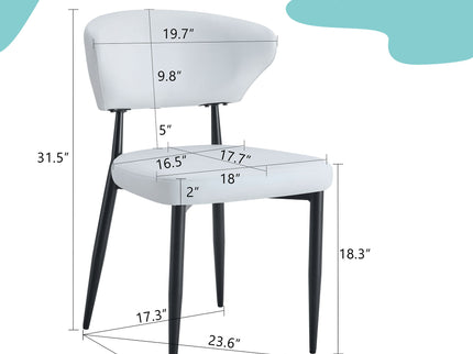 Minimalist Ergonomic Dining Chair With Curved Backres (Set of 4)