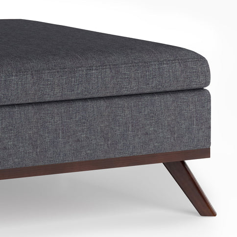 Owen - Square Coffee Table Storage Ottoman - Slate Gray
