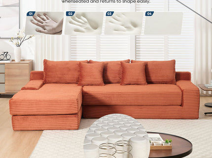 Modern L - Shaped Sectional Couch With Memory Foam