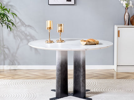 Round Dining Table With Cross Base, Modern Home Furniture