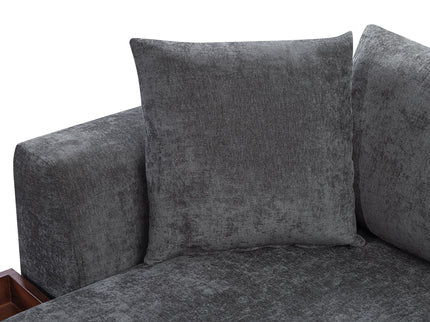Modern L Shaped Sectional Sofa With Upholstery And Wooden Storage