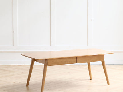 Low Table, Coffee Table With Storage Shelf - Natural