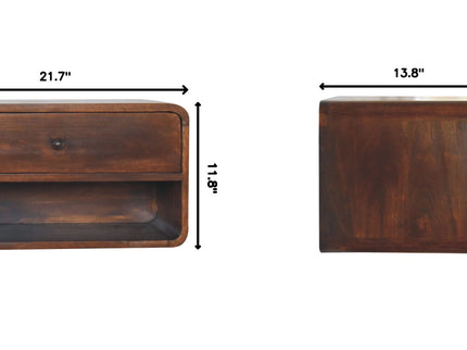 Curve Upper Slot Floating Nightstand