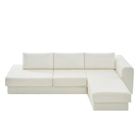 L-Shaped Modular Sofa With Double Layer Cushion