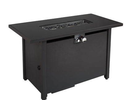 Outdoor Fire Pit Table Durable Construction With Lid - Black