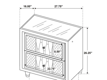 Mika - 2 Drawer LED Nightstand With USB