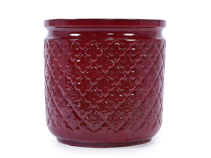 3 Pieces Ceramic Flowerpot, Planter For Patio & Garden Or Windowsills - Bean Paste Red