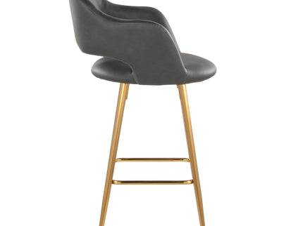 Margarite - Contemporary Fixed Height Counter Stool With Footrest (Set of 2) With Square