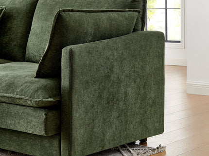 L-Shaped Sectional Sofa With Ottoman, Convertible 4 Seater Couch