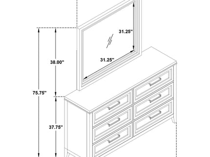 6 Drawer Dresser & Mirror - White
