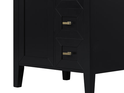 Bathroom Vanity With Sink, 3 Drawers & Cabinet With 2 Tier Door Storage Rack, Soft Close Doors & Drawers