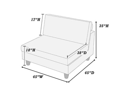Armless Chair For Living Room - Sage