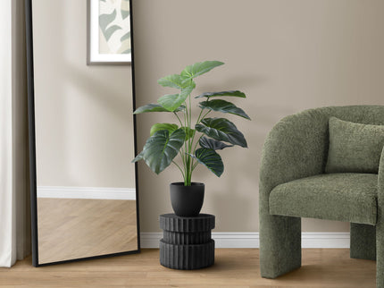 24" Tall, Artificial Plant, Alocasia, Indoor, Faux, Fake, Table, Greenery, Potted, Real Touch, Decorative - Green / Black