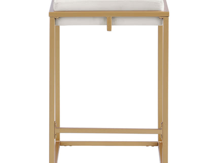 Square Counter Height Stools (Set of 2) - Beige / Gold