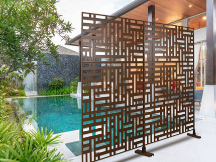 Decorative Freestanding Metal Privacy Screen For Indoor & Outdoor Use