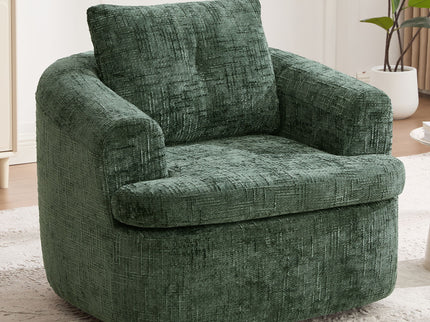 Modern Swivel Barrel Chair With Dual-Layer Cushion
