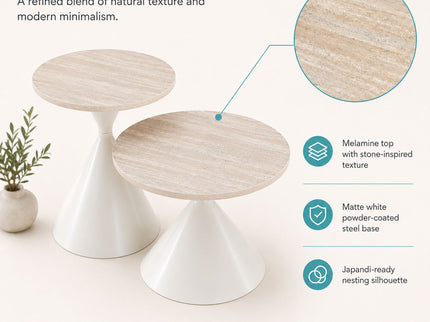 2 Piece Coffee Round Table Set