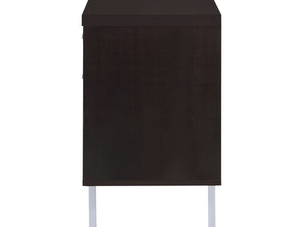 5 Drawer Credenza With Open Shelving - Cappuccino