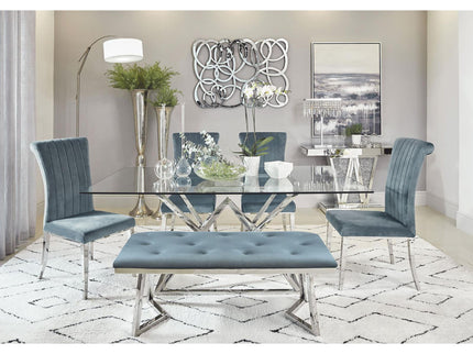Upholstered Tufted Bench - Gray