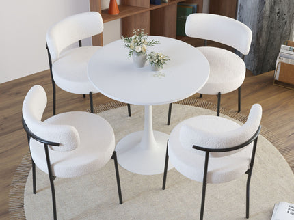 Mid-Century Modern Dining Chair With Curved Backrest