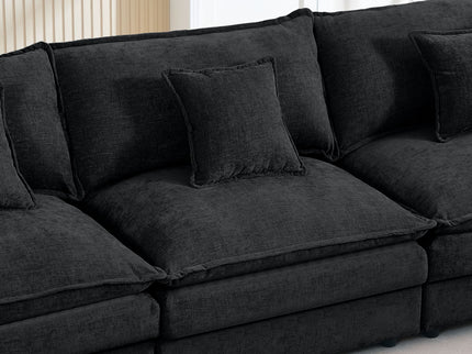 Modular L-Shaped Sectional Sofa With Movable Ottoman