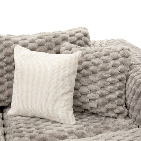 Modular Sectional Sofa, Boneless Couch With 2 Movable Ottomans