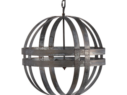 4 Light Galvanized Chandelier, Hanging Light Fixture With Adjustable Chain For Kitchen, Bulb Not Included - Gray