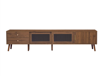 76" TV Stand, Entertainment Center With Storage Cabinets, TV Media Console Table For Living Room - Natural